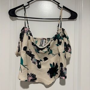 Free People Floral Camisole in Cream and Black